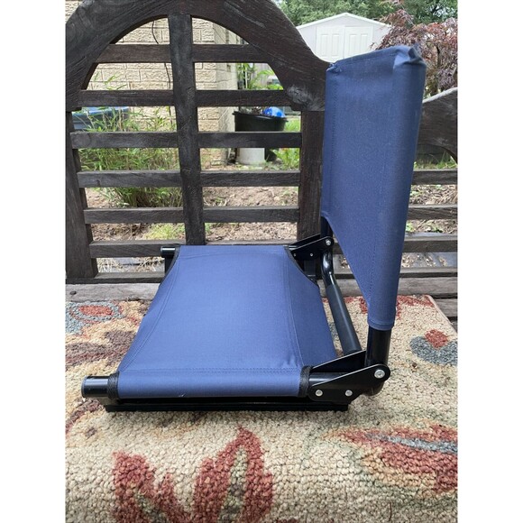 THE STADIUM CHAIR (Game Changer) Blue Folding Stadium Chair Bleacher Seat Nice - Picture 4 of 9